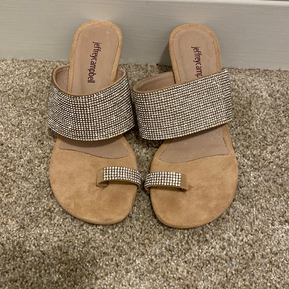 Jeffrey Campbell Elina rhinestone kitten heels. Size 6